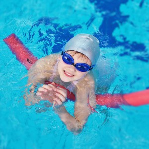 Child at a swimming lessons